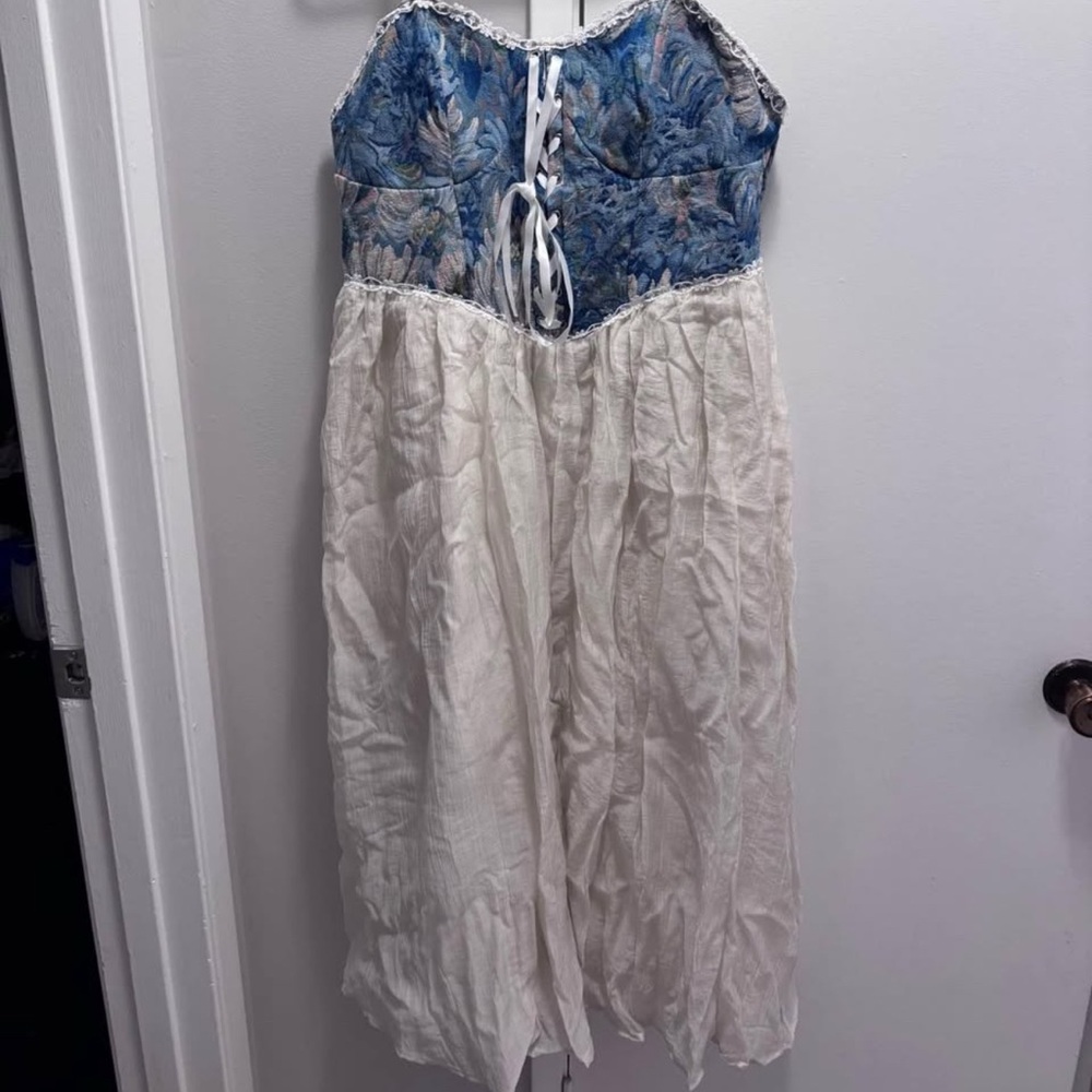 SHEIN Blue and White Floral Dress